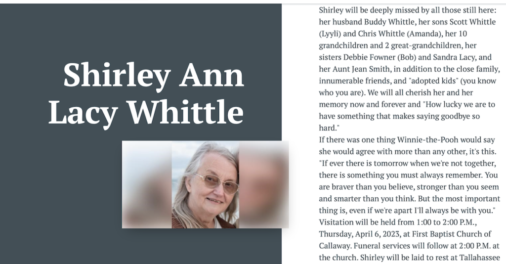 Shirley Ann Lacy Whittle - Shirley Roots