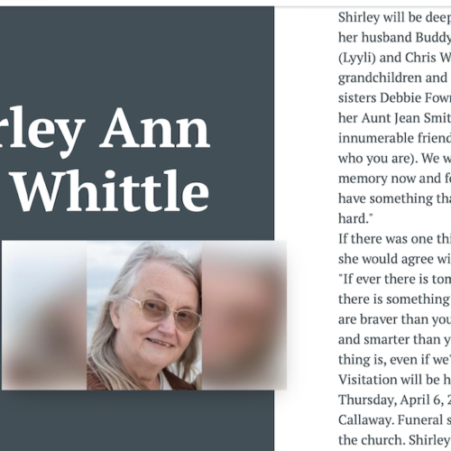 Shirley Ann Lacy Whittle